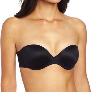 Maidenform Black Strapless Underwire Demi Push-Up Bra 32A Cup